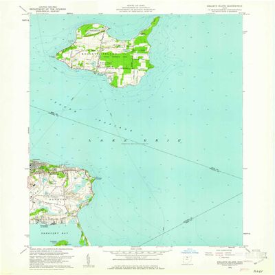 Kelleys Island OH topo map, 1:24000 Scale, 7.5 X 7.5 Minute, Historical, 1959, Updated 1961, 27 x 22.1 in - Tyvek