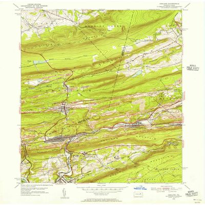 YellowMaps Ashland PA topo map, 1:24000 Scale, 7.5 X 7.5 Minute, Historical, 1953, Updated 1956, 27 x 22 in - Polypropylene