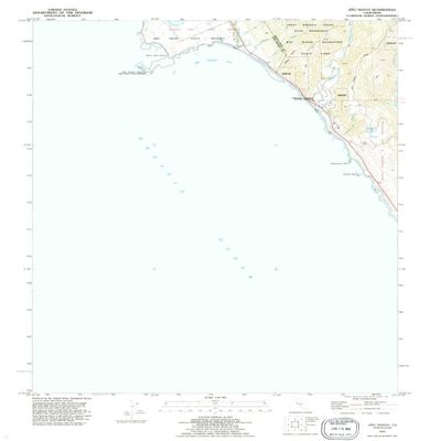 YellowMaps Ano Nuevo CA topo map, 1:24000 Scale, 7.5 X 7.5 Minute, Historical, 1991, Updated 1995, 26.9 x 22 in - Polypropylene