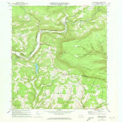 YellowMaps Sonestown PA topo map, 1:24000 Scale, 7.5 X 7.5 Minute, Historical, 1970, Updated 1973, 26.9 x 22.1 in - Polypropylene