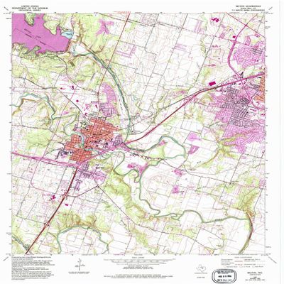 Belton TX topo map, 1:24000 Scale, 7.5 X 7.5 Minute, Historical, 1965, Updated 1993, 27 x 22.1 in - Polypropylene
