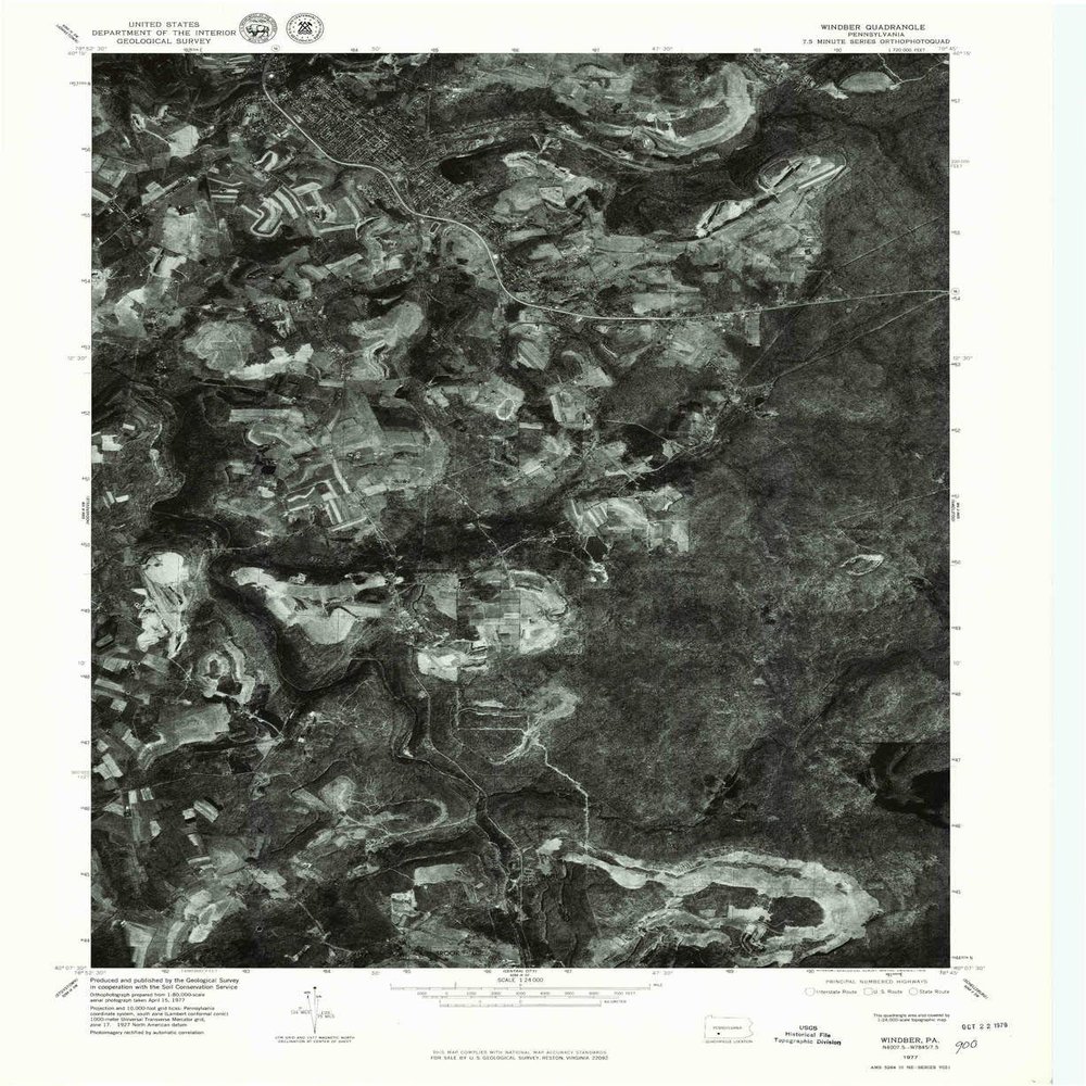 YellowMaps Windber PA topo map, 1:24000 Scale, 7.5 X 7.5 Minute, Historical, 1977, Updated 1979, 26.8 x 22 in - Polypropylene