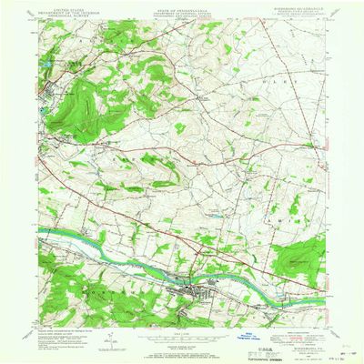 YellowMaps Birdsboro PA topo map, 1:24000 Scale, 7.5 X 7.5 Minute, Historical, 1947, Updated 1967, 26.9 x 22.1 in - Tyvek