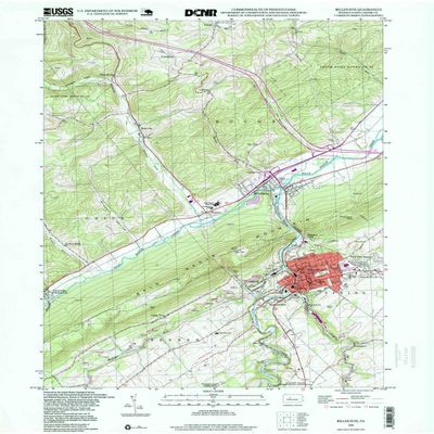Bellefonte PA topo map, 1:24000 Scale, 7.5 X 7.5 Minute, Historical, 1998, Updated 1999, 26.8 x 22 in - Polypropylene