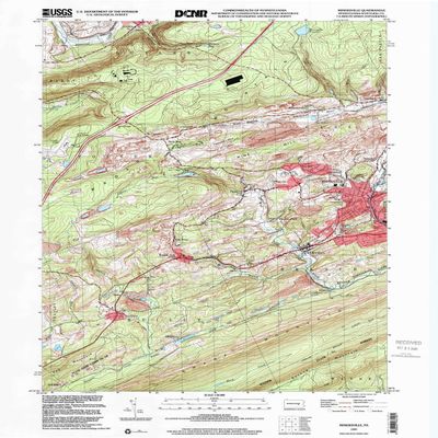 YellowMaps Minersville PA topo map, 1:24000 Scale, 7.5 X 7.5 Minute, Historical, 1999, Updated 2001, 26.9 x 22 in - Polypropylene