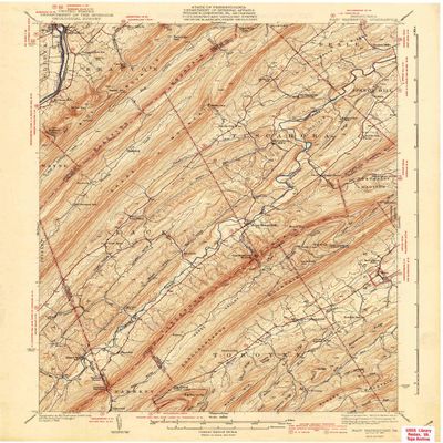 YellowMaps East Waterford PA topo map, 1:62500 Scale, 15 X 15 Minute, Historical, 1941, 19.9 x 16.5 in - Polypropylene