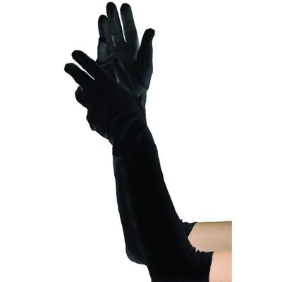 Amscan Adult Long Velvet Gloves, Black, 1 Pair