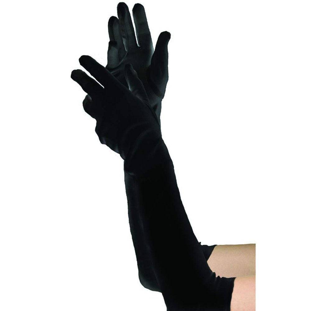 Amscan Adult Long Velvet Gloves, Black, 1 Pair