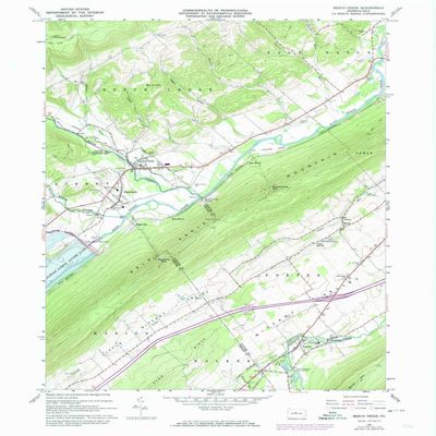 YellowMaps Beech Creek PA topo map, 1:24000 Scale, 7.5 X 7.5 Minute, Historical, 1967, Updated 1973, 26.9 x 22.1 in - Tyvek
