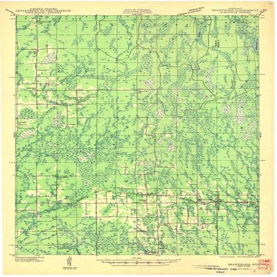 YellowMaps Brantwood WI topo map, 1:48000 Scale, 15 X 15 Minute, Historical, 1943, 26.2 x 18 in - Tyvek