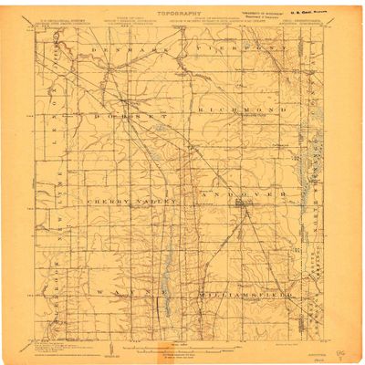 YellowMaps Andover OH topo map, 1:62500 Scale, 15 X 15 Minute, Historical, 1907, 20.3 x 16.5 in - Polypropylene