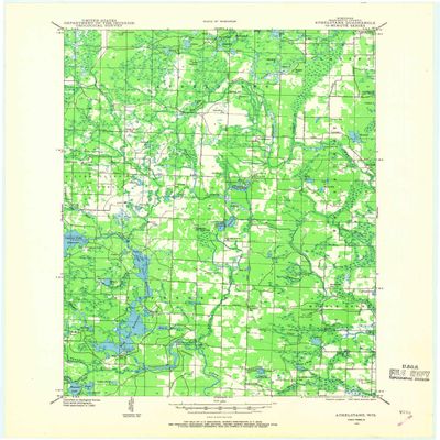YellowMaps Athelstane WI topo map, 1:48000 Scale, 15 X 15 Minute, Historical, 1940, Updated 1969, 27.2 x 22.5 in - Polypropylene