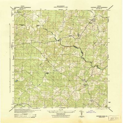 YellowMaps Contrary Creek VA topo map, 1:31680 Scale, 7.5 X 7.5 Minute, Historical, 1942, 21.8 x 17.9 in - Polypropylene