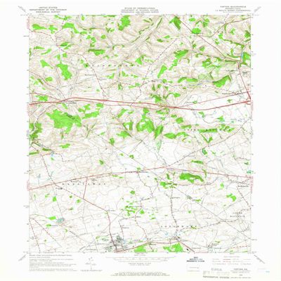 YellowMaps Topton PA topo map, 1:24000 Scale, 7.5 X 7.5 Minute, Historical, 1965, Updated 1967, 27 x 22 in - Polypropylene