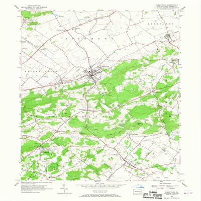 YellowMaps Fleetwood PA topo map, 1:24000 Scale, 7.5 X 7.5 Minute, Historical, 1956, Updated 1967, 27 x 22.1 in - Polypropylene