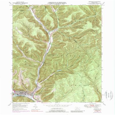 YellowMaps Emporium PA topo map, 1:24000 Scale, 7.5 X 7.5 Minute, Historical, 1948, Updated 1989, 27 x 22.1 in - Tyvek