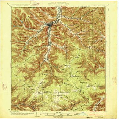 YellowMaps Bradford PA topo map, 1:62500 Scale, 15 X 15 Minute, Historical, 1926, 19.9 x 16.5 in - Polypropylene