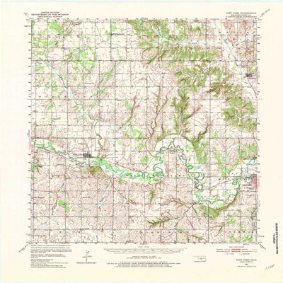 YellowMaps Fort Cobb OK topo map, 1:62500 Scale, 15 X 15 Minute, Historical, 1951, Updated 1983, 22.2 x 18 in - Polypropylene