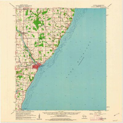 YellowMaps Algoma WI topo map, 1:62500 Scale, 15 X 15 Minute, Historical, 1960, Updated 1962, 21 x 17 in - Polypropylene