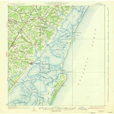 YellowMaps Accomac VA topo map, 1:62500 Scale, 15 X 15 Minute, Historical, 1935, 20 x 16.4 in - Polypropylene
