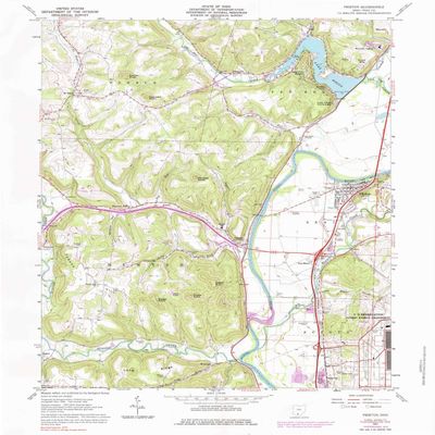 YellowMaps Piketon OH topo map, 1:24000 Scale, 7.5 X 7.5 Minute, Historical, 1961, Updated 1984, 26.9 x 22 in - Polypropylene