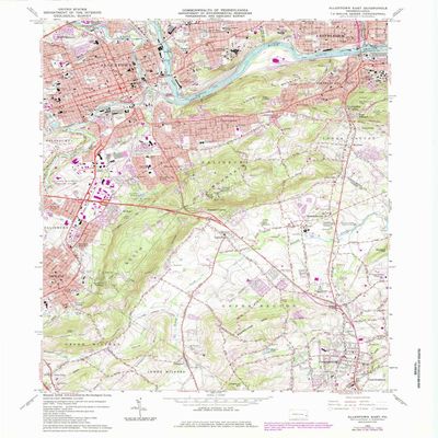 YellowMaps Allentown East PA topo map, 1:24000 Scale, 7.5 X 7.5 Minute, Historical, 1964, Updated 1984, 27 x 22 in - Tyvek