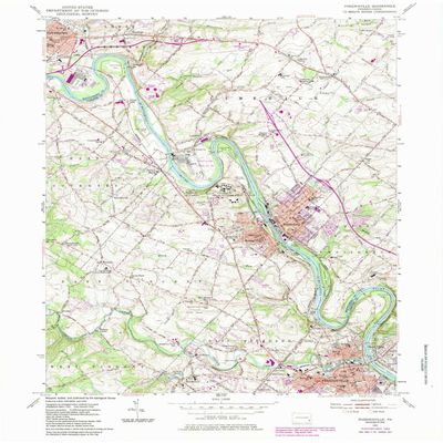 YellowMaps Phoenixville PA topo map, 1:24000 Scale, 7.5 X 7.5 Minute, Historical, 1955, Updated 1984, 27 x 22 in - Polypropylene