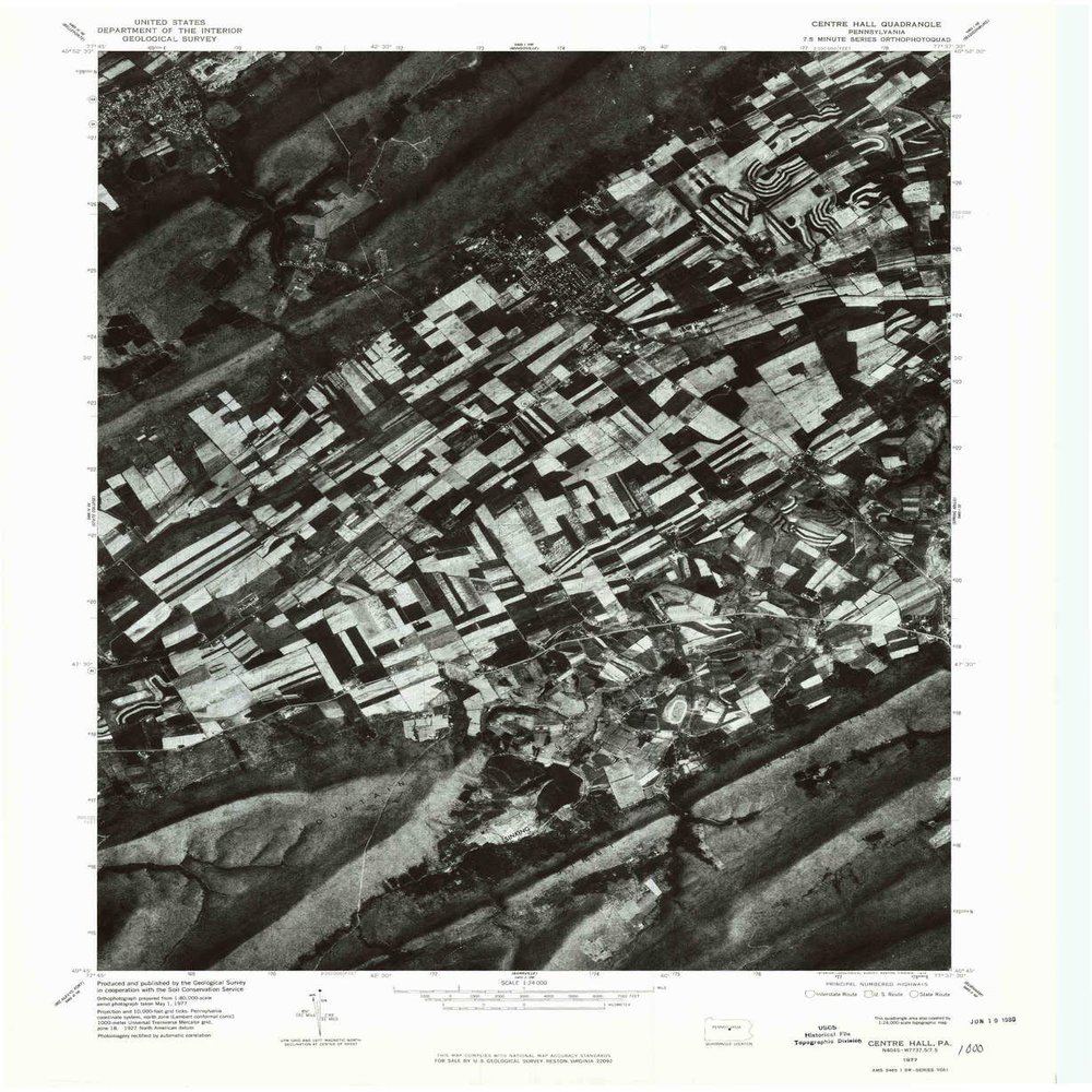 YellowMaps Centre Hall PA topo map, 1:24000 Scale, 7.5 X 7.5 Minute, Historical, 1977, Updated 1979, 26.8 x 22 in - Tyvek