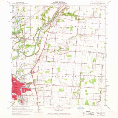 YellowMaps Piqua East OH topo map, 1:24000 Scale, 7.5 X 7.5 Minute, Historical, 1961, Updated 1968, 26.9 x 22.1 in - Tyvek