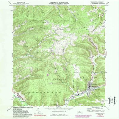 YellowMaps Coudersport PA topo map, 1:24000 Scale, 7.5 X 7.5 Minute, Historical, 1969, Updated 1988, 26.9 x 22 in - Polypropylene