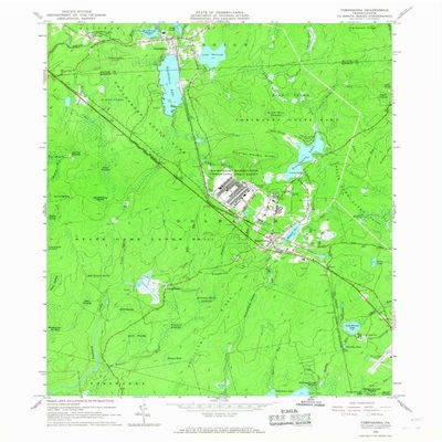 YellowMaps Tobyhanna PA topo map, 1:24000 Scale, 7.5 X 7.5 Minute, Historical, 1965, Updated 1967, 27 x 22.1 in - Tyvek