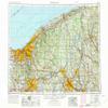 YellowMaps Cleveland OH topo map, 1:250000 Scale, 1 X 2 Degree, Historical, 1956, Updated 1975, 22.2 x 32.2 in - Polypropylene view 1