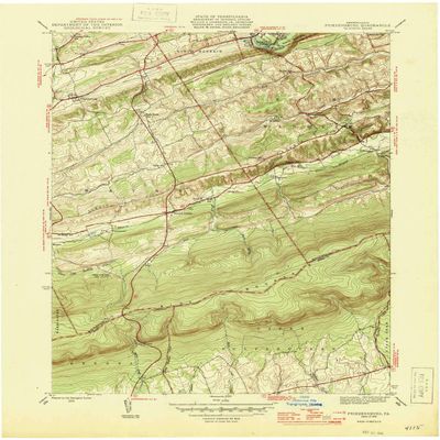 YellowMaps Friedensburg PA topo map, 1:31680 Scale, 7.5 X 7.5 Minute, Historical, 1946, 21 x 17.1 in - Polypropylene