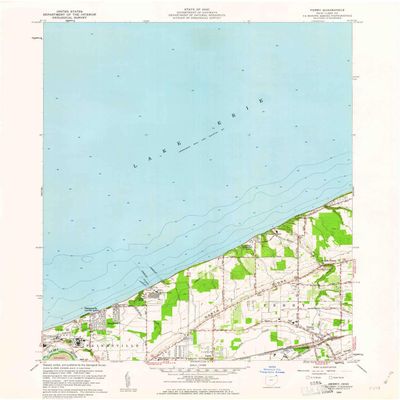 YellowMaps Perry OH topo map, 1:24000 Scale, 7.5 X 7.5 Minute, Historical, 1960, Updated 1961, 26.8 x 22.1 in - Tyvek