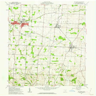 YellowMaps Baltimore OH topo map, 1:24000 Scale, 7.5 X 7.5 Minute, Historical, 1961, Updated 1962, 27 x 22 in - Polypropylene