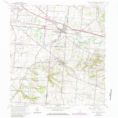 YellowMaps Canal Winchester OH topo map, 1:24000 Scale, 7.5 X 7.5 Minute, Historical, 1966, Updated 1985, 27 x 22 in - Polypropylene