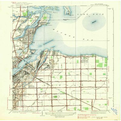 YellowMaps Point Place OH topo map, 1:31680 Scale, 7.5 X 7.5 Minute, Historical, 1938, 20 x 16.5 in - Polypropylene