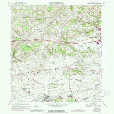 YellowMaps Topton PA topo map, 1:24000 Scale, 7.5 X 7.5 Minute, Historical, 1965, Updated 1988, 26.9 x 22.1 in - Tyvek