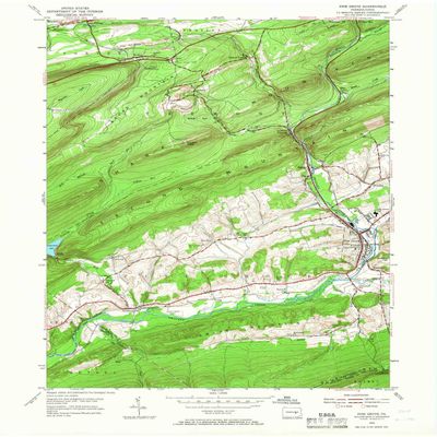 YellowMaps Pine Grove PA topo map, 1:24000 Scale, 7.5 X 7.5 Minute, Historical, 1954, Updated 1966, 27 x 22.1 in - Polypropylene