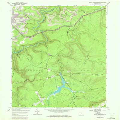 YellowMaps Black Moshannon PA topo map, 1:24000 Scale, 7.5 X 7.5 Minute, Historical, 1959, Updated 1972, 26.9 x 22.1 in - Polypropylene
