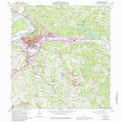 YellowMaps Athens OH topo map, 1:24000 Scale, 7.5 X 7.5 Minute, Historical, 1961, Updated 1985, 26.9 x 22 in - Tyvek