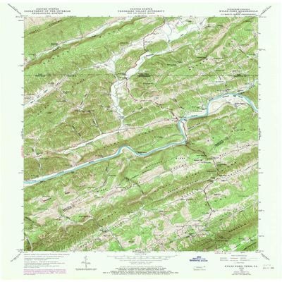 YellowMaps Kyles Ford TN topo map, 1:24000 Scale, 7.5 X 7.5 Minute, Historical, 1969, Updated 1970, 27.3 x 22 in - Tyvek
