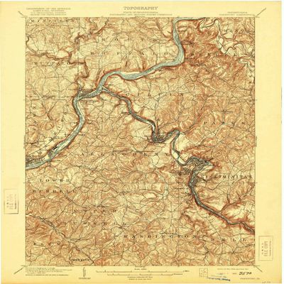 YellowMaps Freeport PA topo map, 1:62500 Scale, 15 X 15 Minute, Historical, 1909, Updated 1921, 19.9 x 16.5 in - Polypropylene