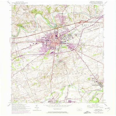 YellowMaps Carlisle PA topo map, 1:24000 Scale, 7.5 X 7.5 Minute, Historical, 1952, Updated 1974, 27 x 22.1 in - Polypropylene