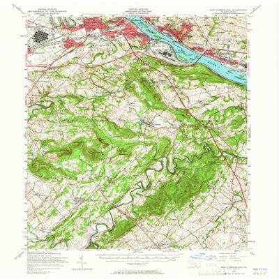YellowMaps New Cumberland PA topo map, 1:62500 Scale, 15 X 15 Minute, Historical, 1956, Updated 1965, 21 x 17.1 in - Polypropylene