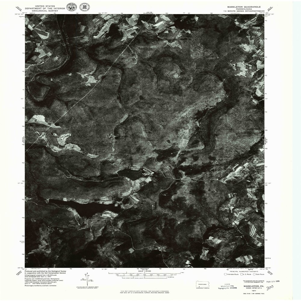 YellowMaps Markleton PA topo map, 1:24000 Scale, 7.5 X 7.5 Minute, Historical, 1977, Updated 1979, 26.8 x 21.9 in - Polypropylene