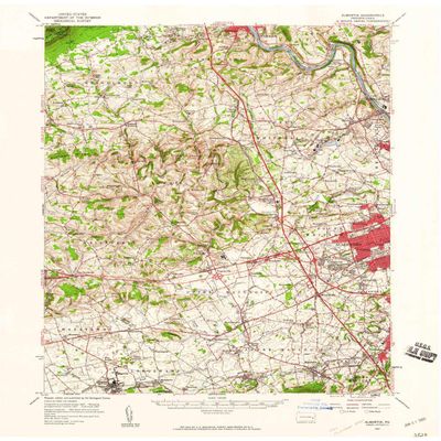 YellowMaps Alburtis PA topo map, 1:62500 Scale, 15 X 15 Minute, Historical, 1957, Updated 1960, 21 x 17 in - Polypropylene