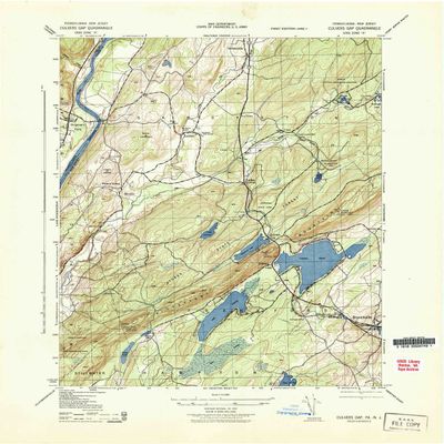 YellowMaps Culvers Gap NJ topo map, 1:31680 Scale, 7.5 X 7.5 Minute, Historical, 1943, 21.9 x 18 in - Polypropylene