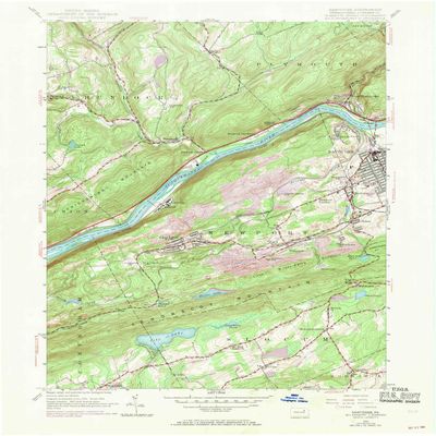 YellowMaps Nanticoke PA topo map, 1:24000 Scale, 7.5 X 7.5 Minute, Historical, 1954, Updated 1969, 27 x 22.1 in - Polypropylene