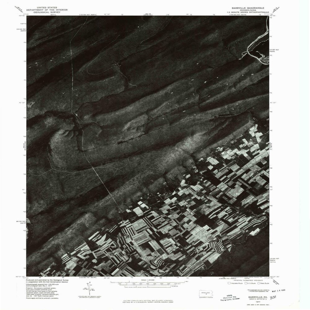 YellowMaps Barrville PA topo map, 1:24000 Scale, 7.5 X 7.5 Minute, Historical, 1977, Updated 1979, 26.8 x 21.9 in - Tyvek
